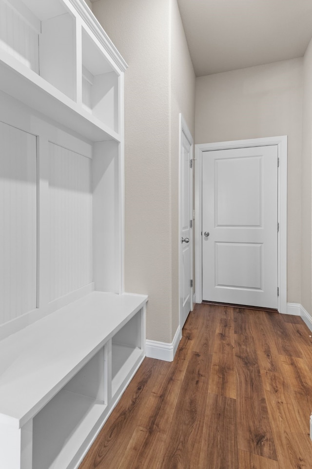 175 Quail Ridge Ct, Decatur, TX 76234 - mudroom with baseboards and dark wood-style floors