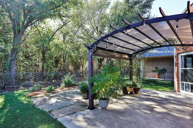 view of patio with a pergola