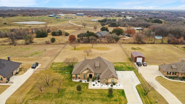 bird's eye view featuring a rural view