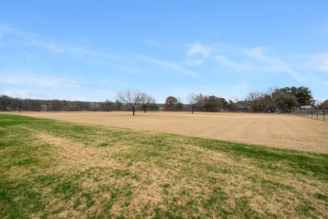 view of yard with a rural view