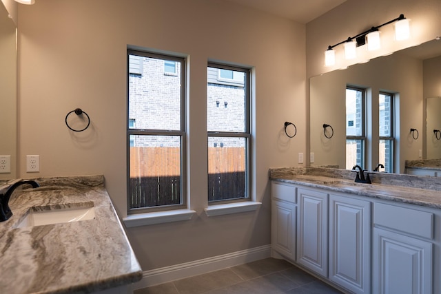 bathroom featuring vanity and tile patterned floors