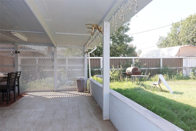 balcony featuring a patio area