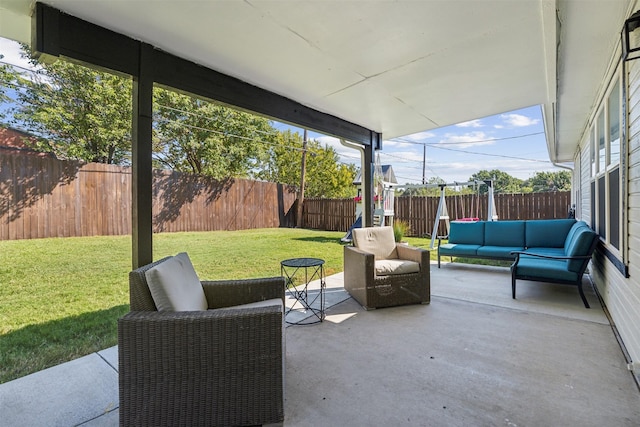 view of patio with outdoor lounge area