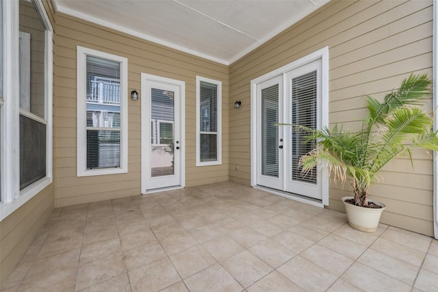 exterior space with a patio area and french doors