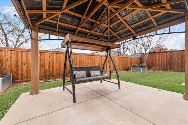 view of patio / terrace featuring a gazebo