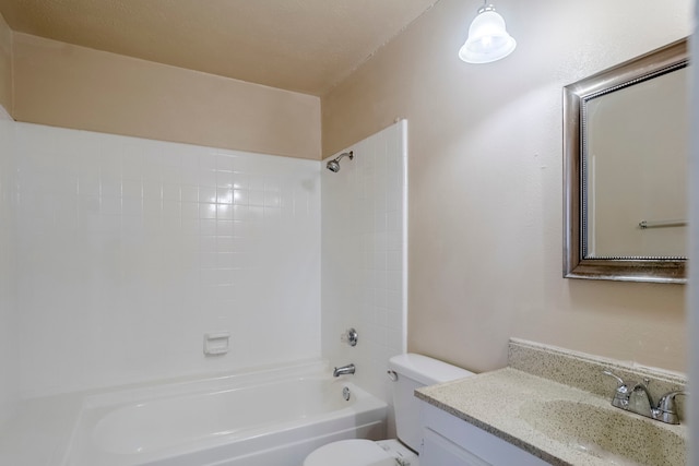 full bathroom with vanity, shower / bathing tub combination, and toilet