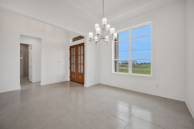 571 N Armstrong Rd, Venus, TX 76084 - unfurnished dining area featuring baseboards and a chandelier
