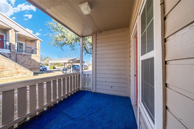 balcony featuring a porch