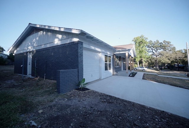 view of home's exterior featuring a garage