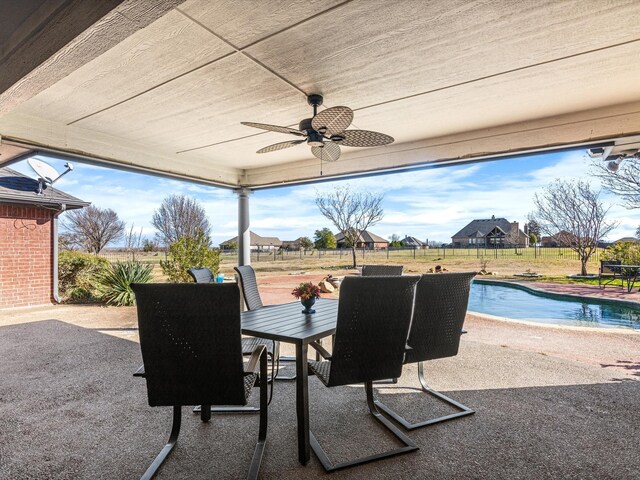 view of patio with ceiling fan