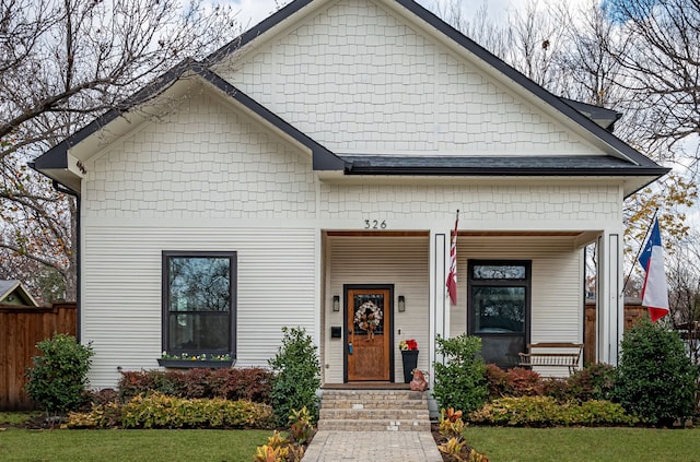 view of front of home with a porch