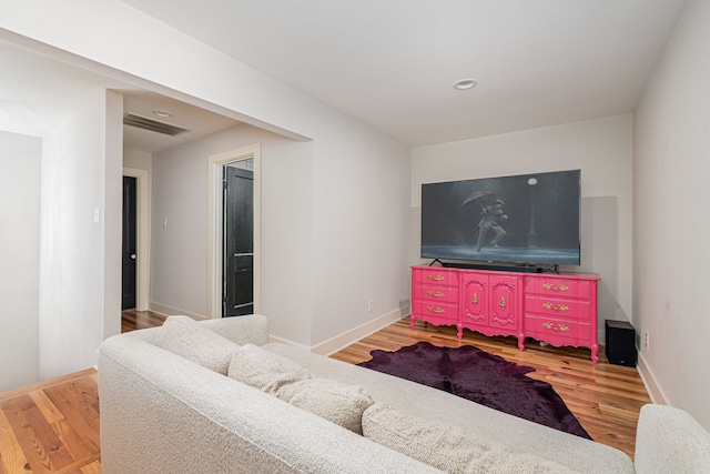 living room with wood-type flooring