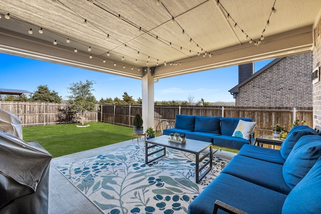 view of patio with an outdoor hangout area