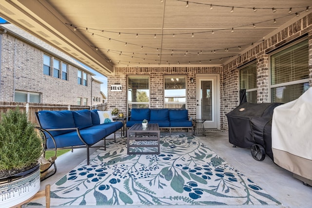 view of patio / terrace with an outdoor hangout area