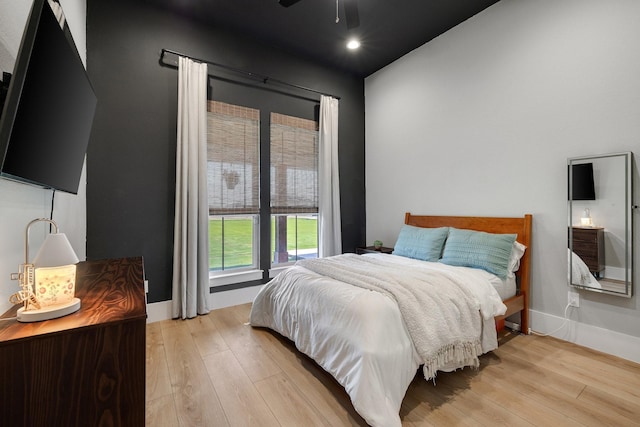 bedroom featuring light hardwood / wood-style flooring