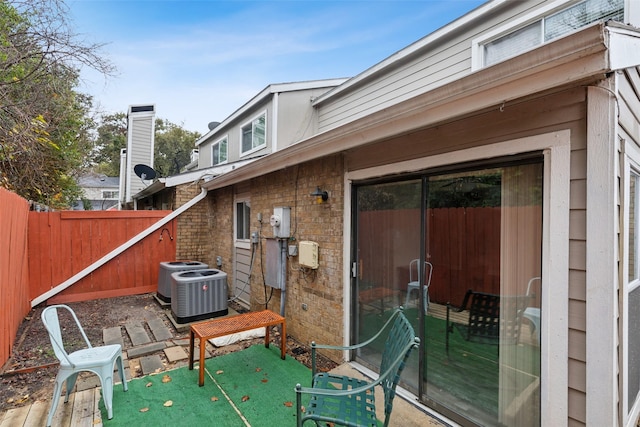 view of patio / terrace featuring central air condition unit