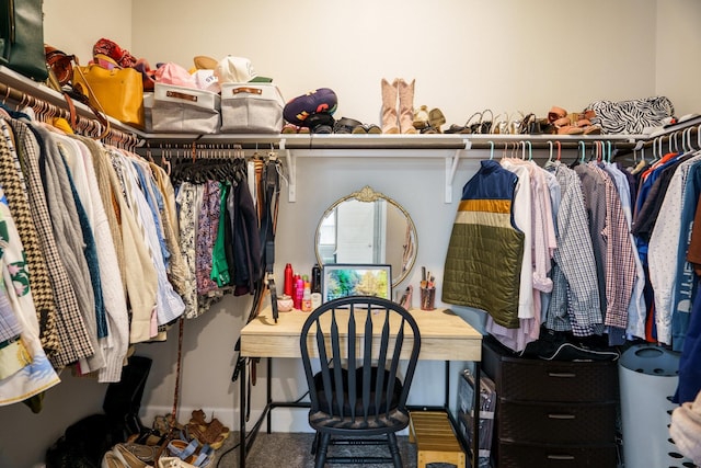 view of walk in closet