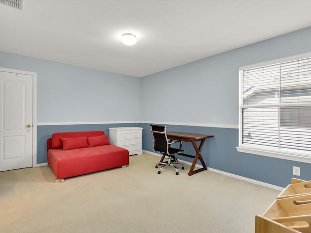 office area featuring carpet