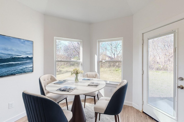 dining area featuring light hardwood / wood-style flooring