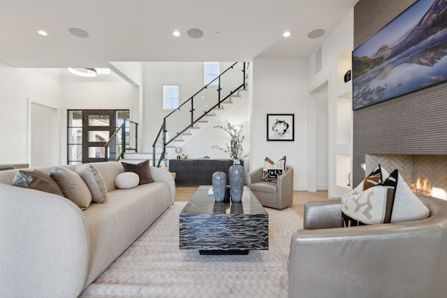 living room featuring wood-type flooring