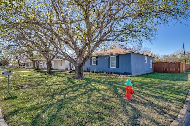 exterior space with a front yard