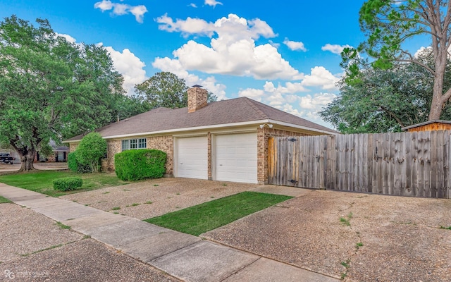 exterior space featuring a garage