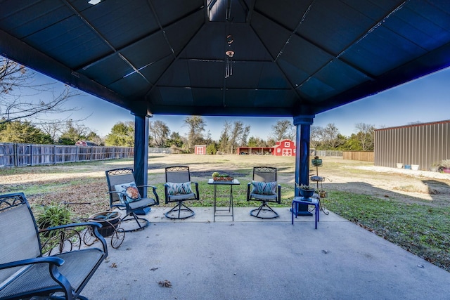 view of patio with a gazebo