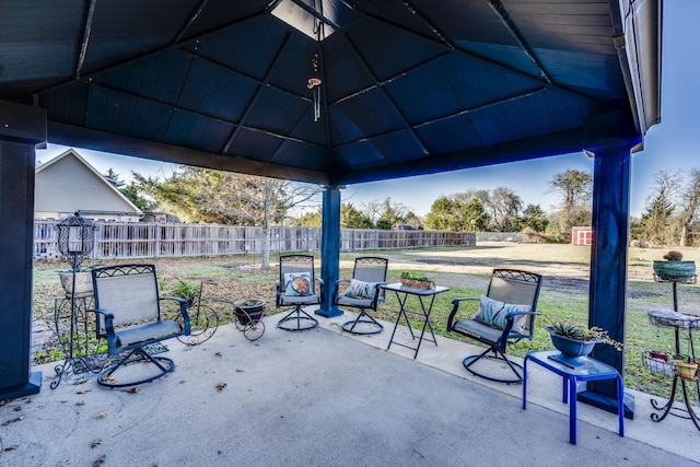 view of patio / terrace with a gazebo