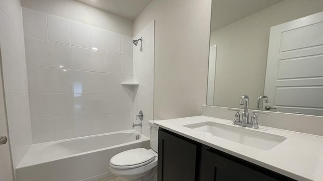 4219 Sky Dr, Sherman, TX 75090 - bathroom with toilet, vanity, and shower / washtub combination