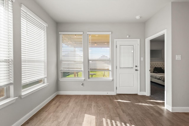 spare room featuring hardwood / wood-style floors