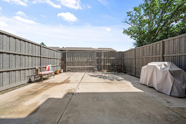 view of patio with area for grilling