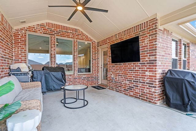 view of patio with grilling area