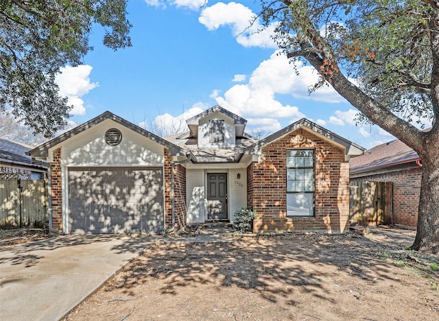 view of property featuring a garage