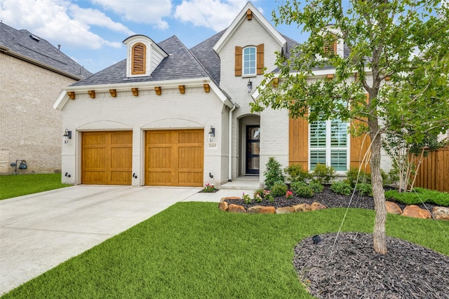 view of front of home featuring a front lawn