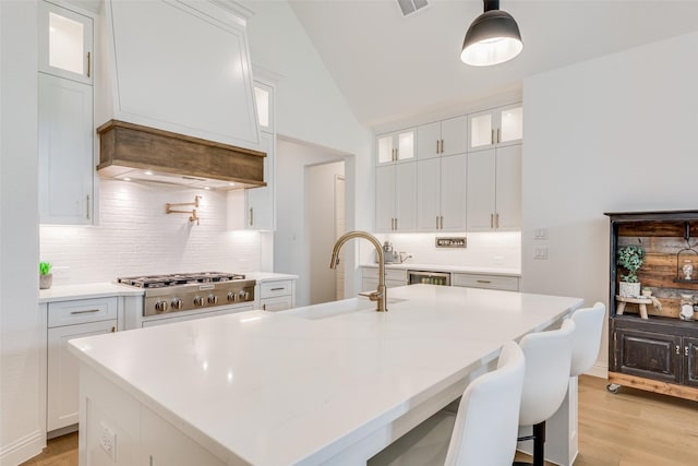 kitchen with white cabinets and sink