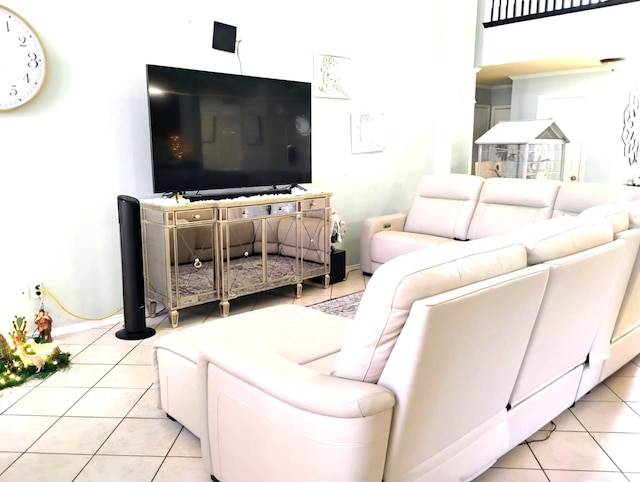 view of tiled living room