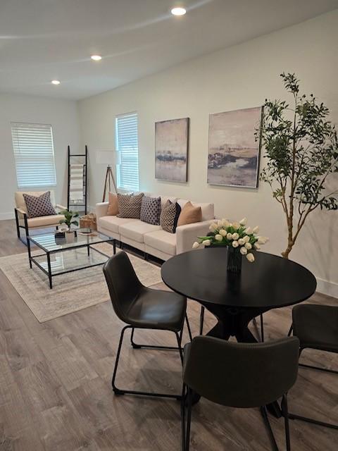 living room featuring hardwood / wood-style flooring