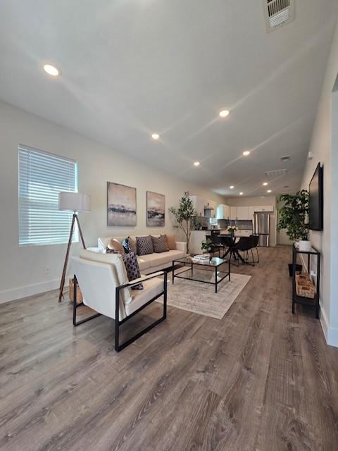 living room featuring hardwood / wood-style floors