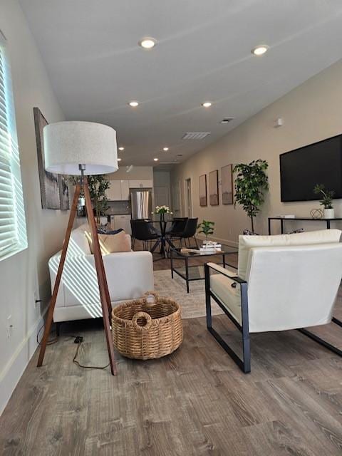 living room featuring hardwood / wood-style flooring