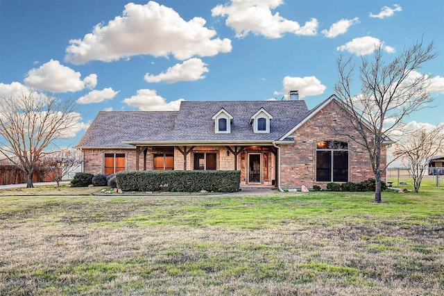 view of front of property featuring a front yard