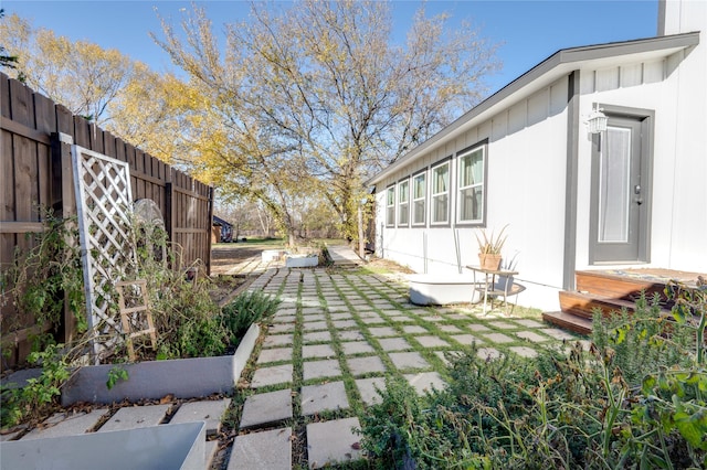 view of yard with a patio area