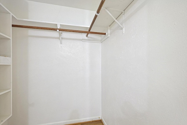 walk in closet featuring hardwood / wood-style flooring