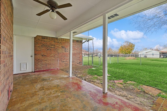 view of patio / terrace with ceiling fan