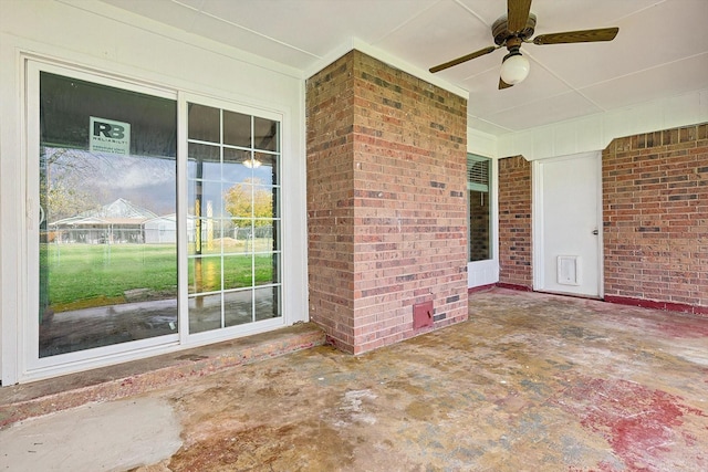 view of patio / terrace with ceiling fan