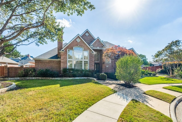 view of front of home with a front yard