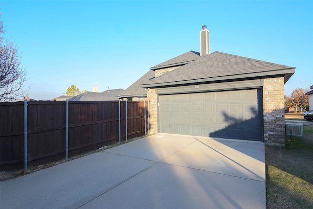 exterior space featuring a garage