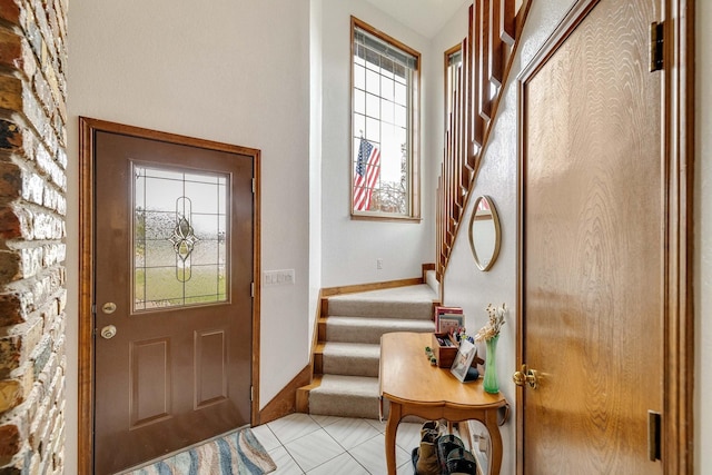 view of tiled foyer