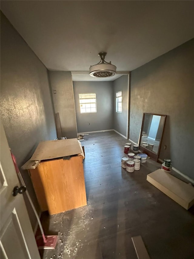 interior space featuring dark wood-type flooring