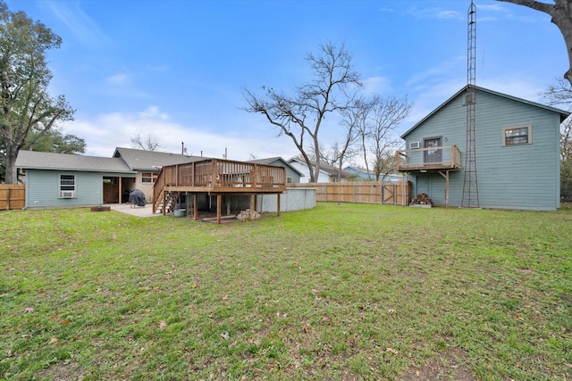 view of yard featuring a deck