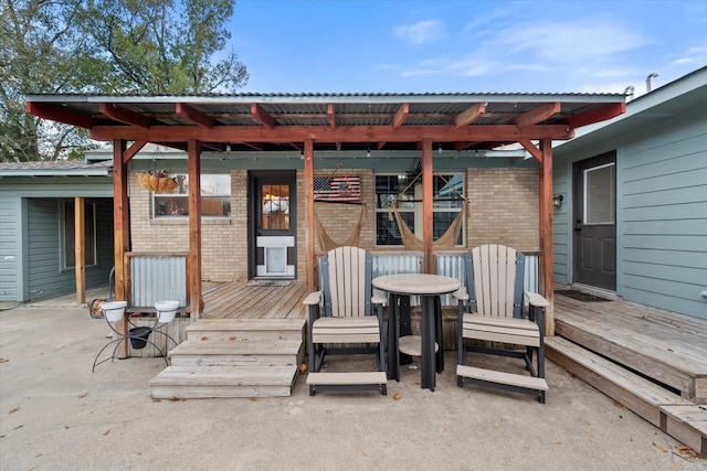 wooden deck featuring a patio